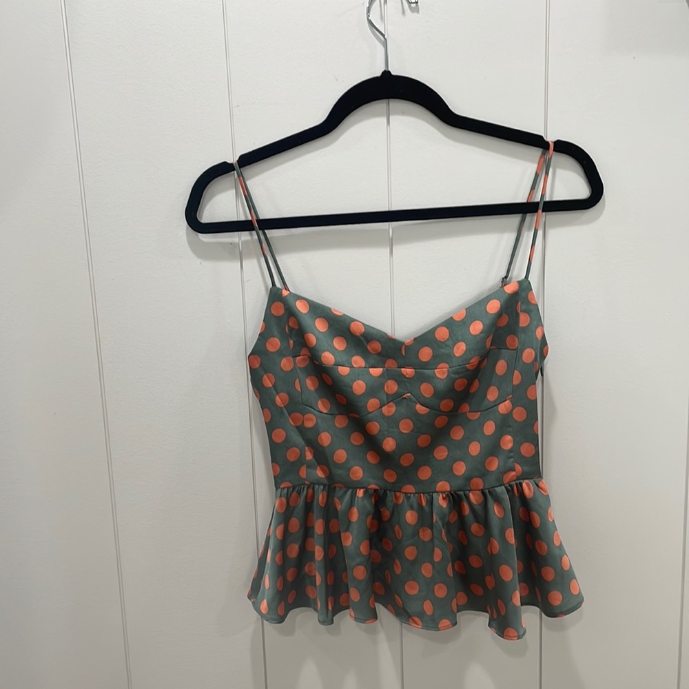 Zara sweetheart polka dot tank
